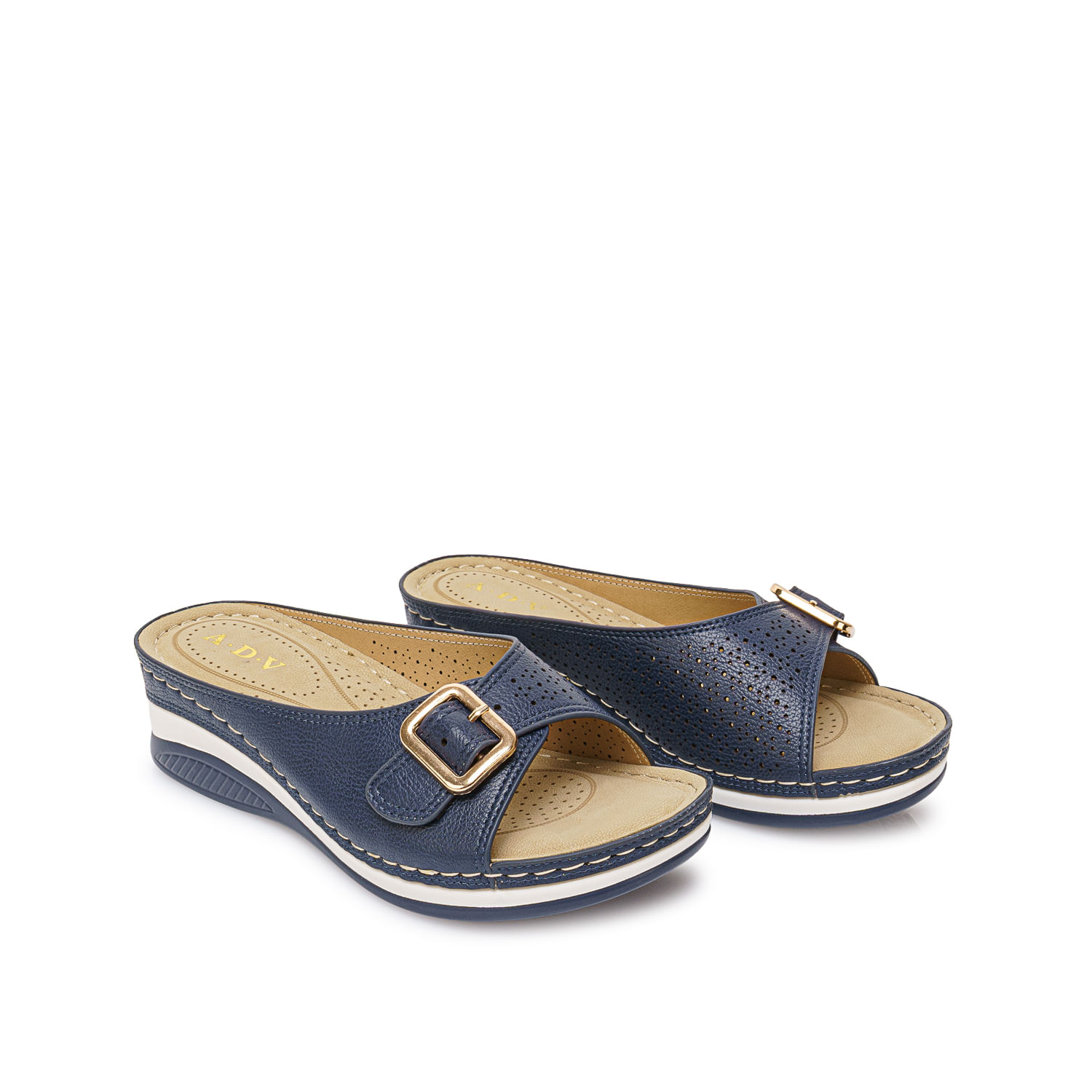 Sandalia Slide Casual ABY-2601 Azul ADV - Imagen 4