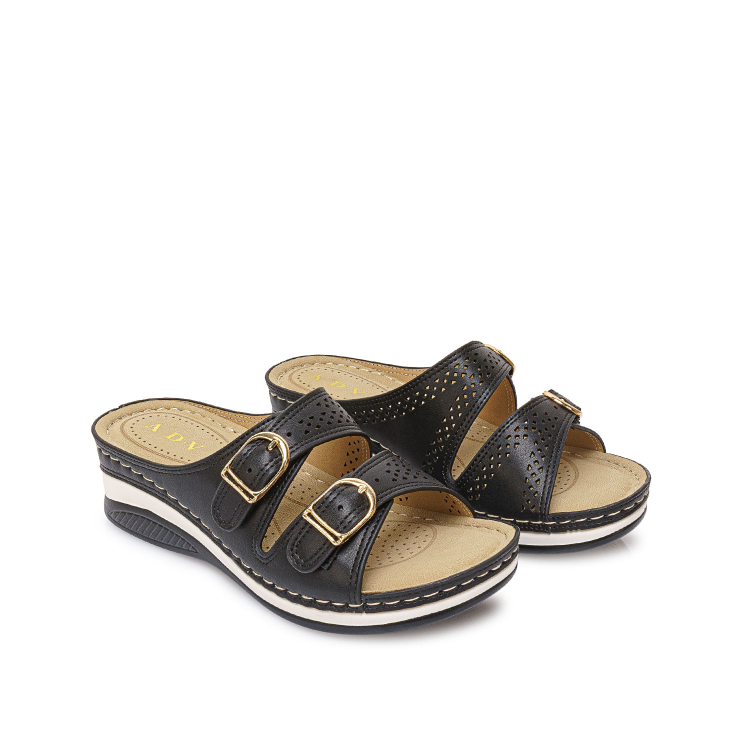 Sandalia Slide Casual ABY-2602 Negro ADV - Imagen 4
