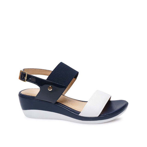 Sandalia Strap Casual ALE-2117 Azul/Blanco Viale Cuero