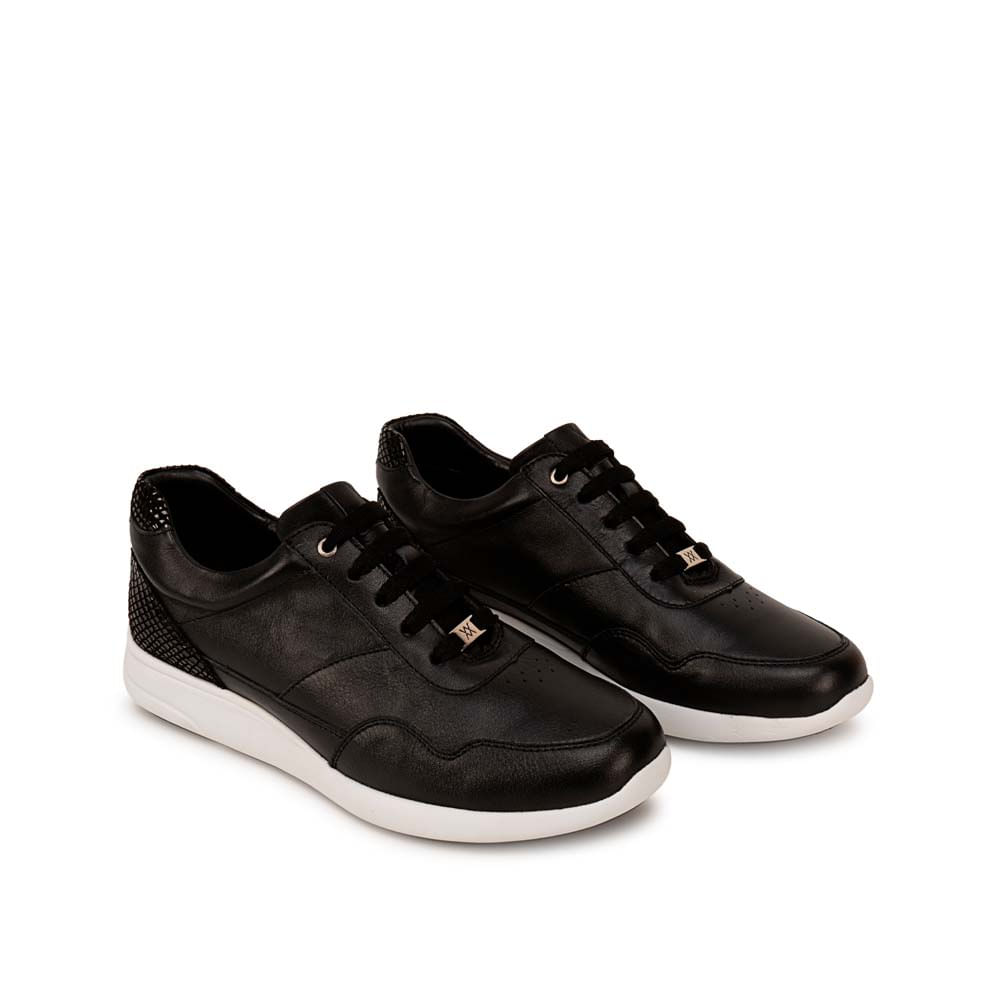 Zapatilla Casual ALE-2454 Negro Viale Cuero - Imagen 4