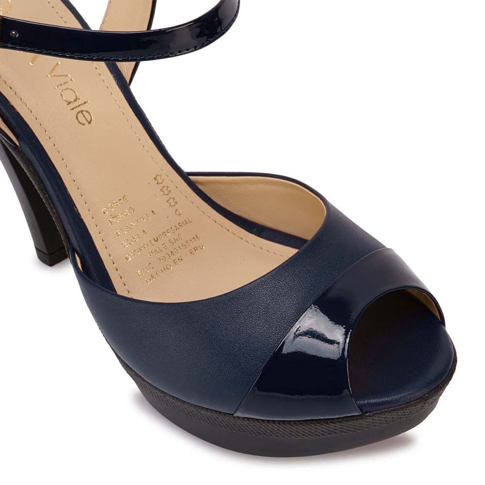 Sandalia D'orsay Casual ALE-2521 Azul Viale Cuero - Imagen 14