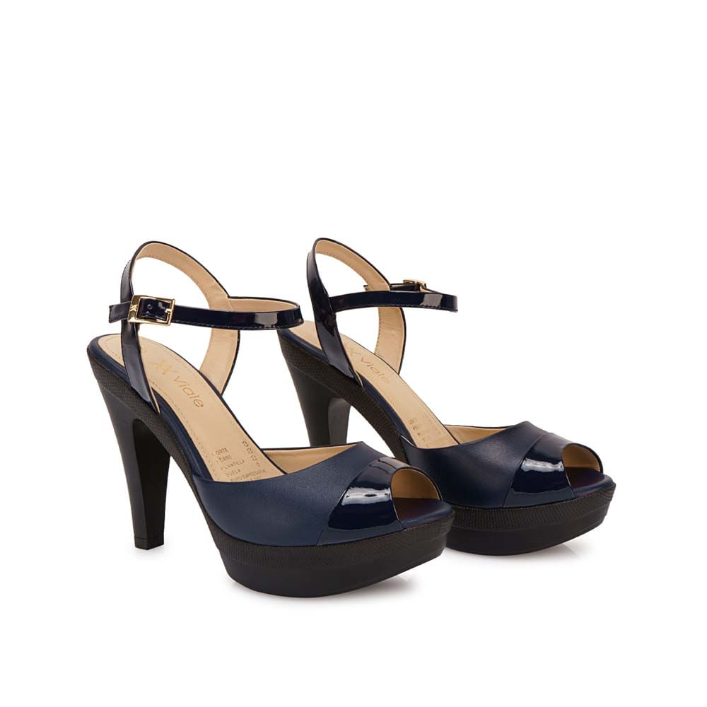 Sandalia D'orsay Casual ALE-2521 Azul Viale Cuero - Imagen 16