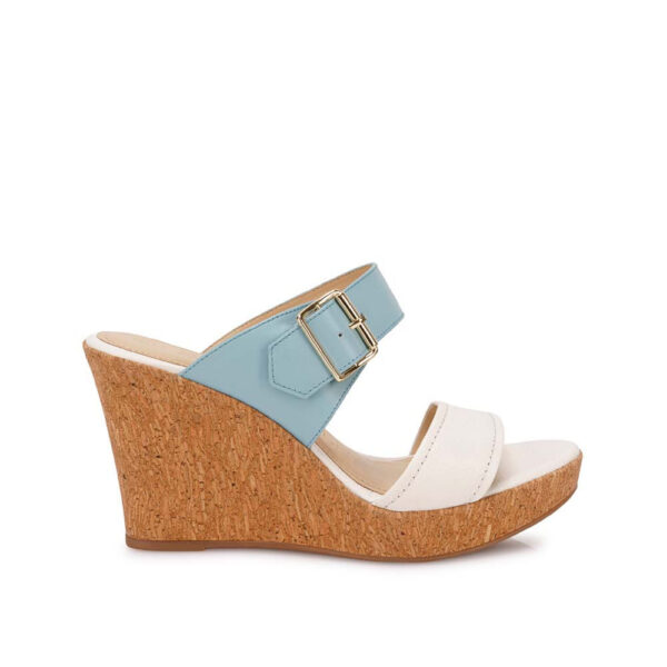 Sandalia Strap Casual ALE-2522B Blanco/Celeste Viale Cuero