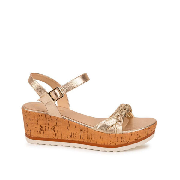 Sandalia D'orsay Casual ALE-2612 Dorado Viale Cuero