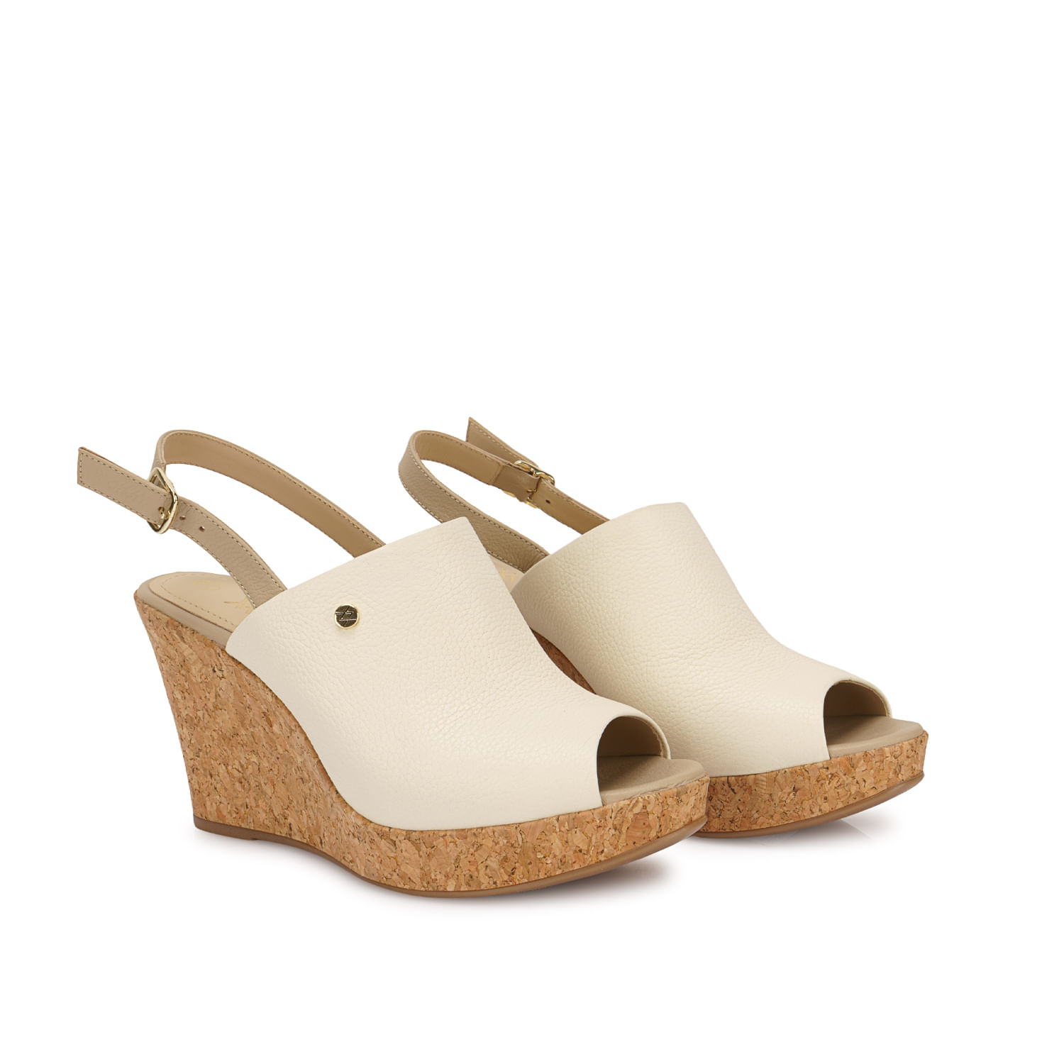 Sandalia Sueco Casual ALE-2624 Hueso/Trigo Viale Cuero - Imagen 4