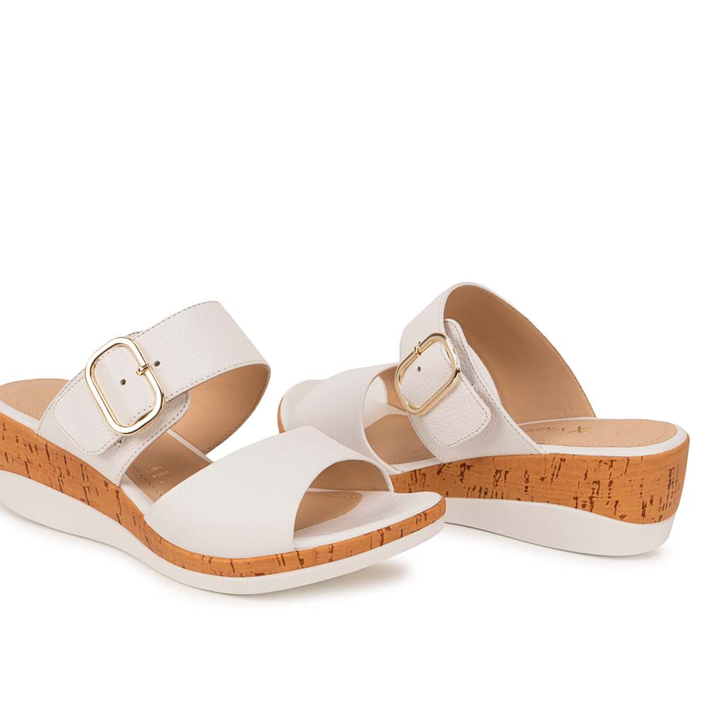 Sandalia Strap Casual ALE-2635 Blanco Viale Cuero - Imagen 3