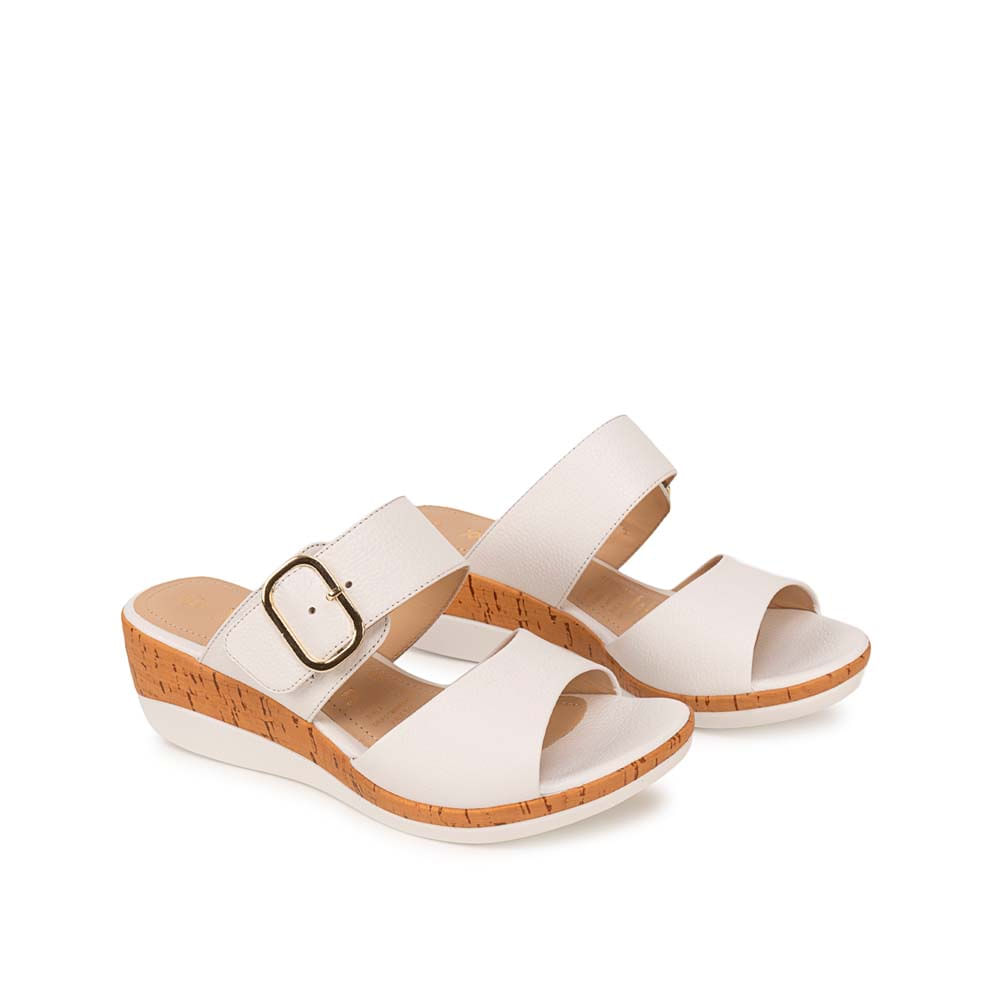 Sandalia Strap Casual ALE-2635 Blanco Viale Cuero - Imagen 4