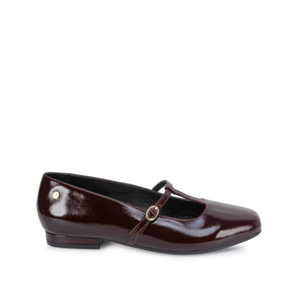 Zapato Ballerina Casual ALE-2653 Guinda Viale Cuero