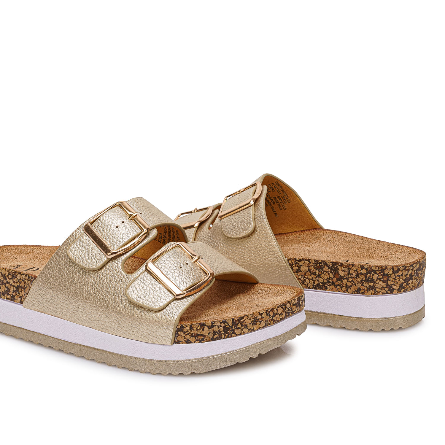 Sandalia Slide Casual ANA-2521 Dorado ADV - Imagen 2
