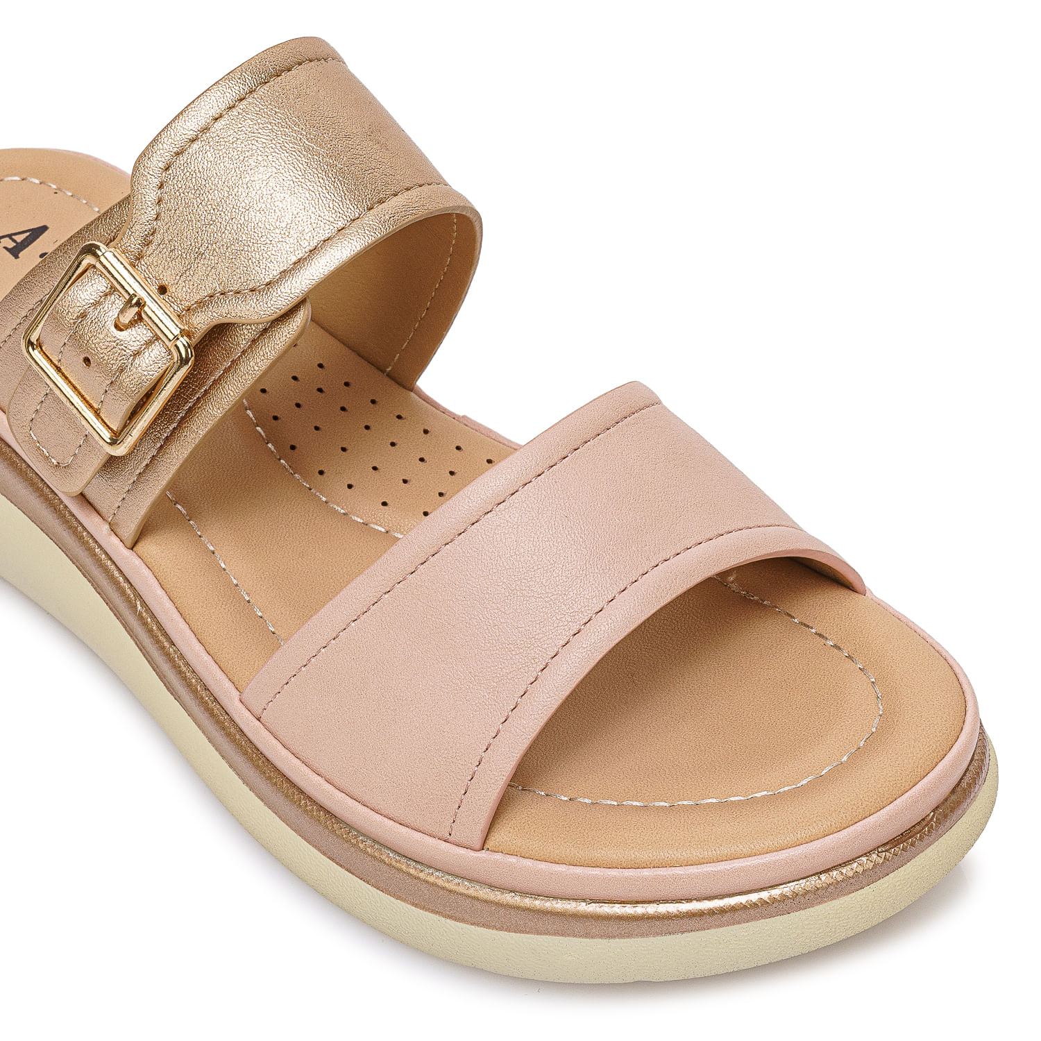 Sandalia Strap Casual ANA-2615 Oro Rosa/Nude ADV - Imagen 3