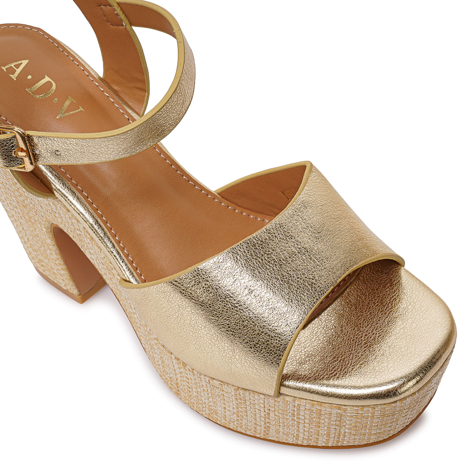 Sandalia D'orsay Casual ANA-2634 Dorado ADV - Imagen 3