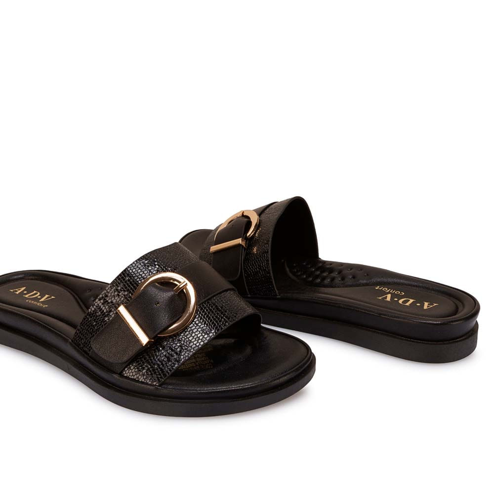 Sandalia Slide Casual ANA-2636 Negro ADV - Imagen 3