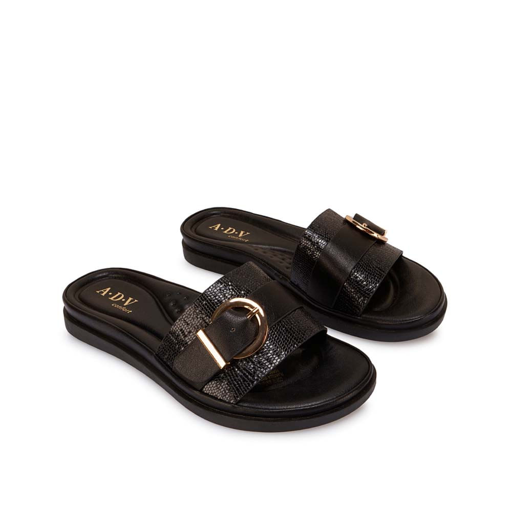 Sandalia Slide Casual ANA-2636 Negro ADV - Imagen 4