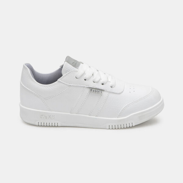 Zapatilla Escolar Casual ANDREI-2602 Blanco Rabbit Cuero