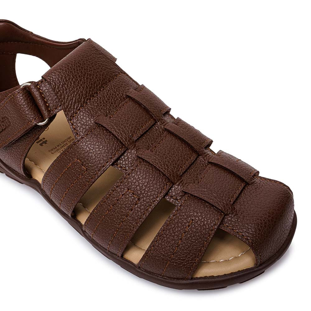 Sandalia D'orsay Casual ANGEL-2619 Marron Rabbit Cuero - Imagen 2