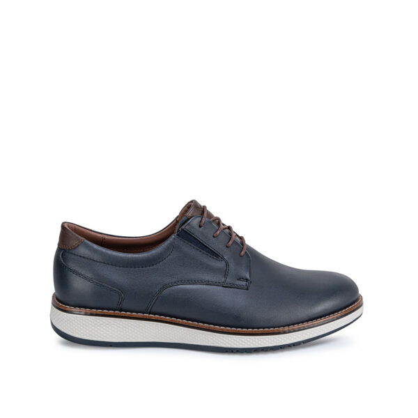 Zapato Derby Casual ANGELO-2627 Azul Viale Homme Cuero