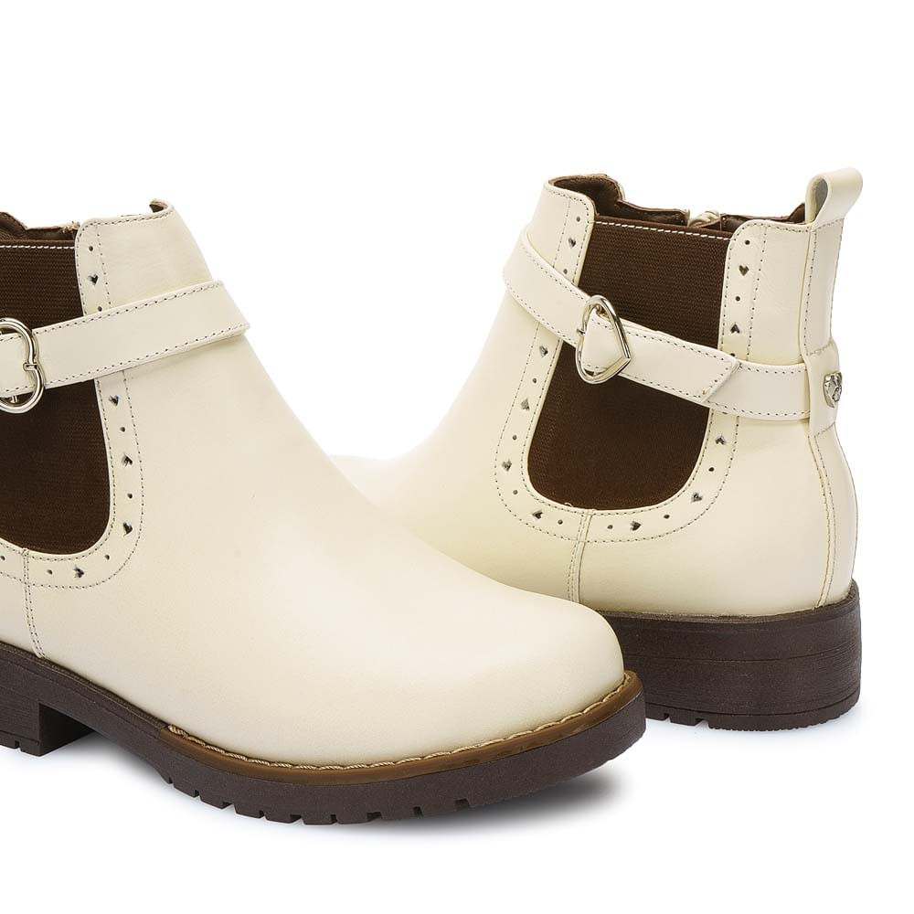 Botín Casual YADIRA-2523 Hueso Rabbit Cuero - Imagen 7