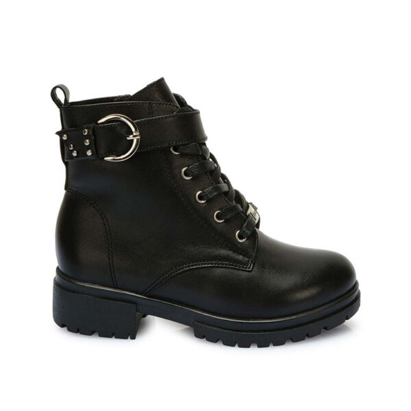 Botín Derby Casual YADIRA-2533 Negro Rabbit Cuero