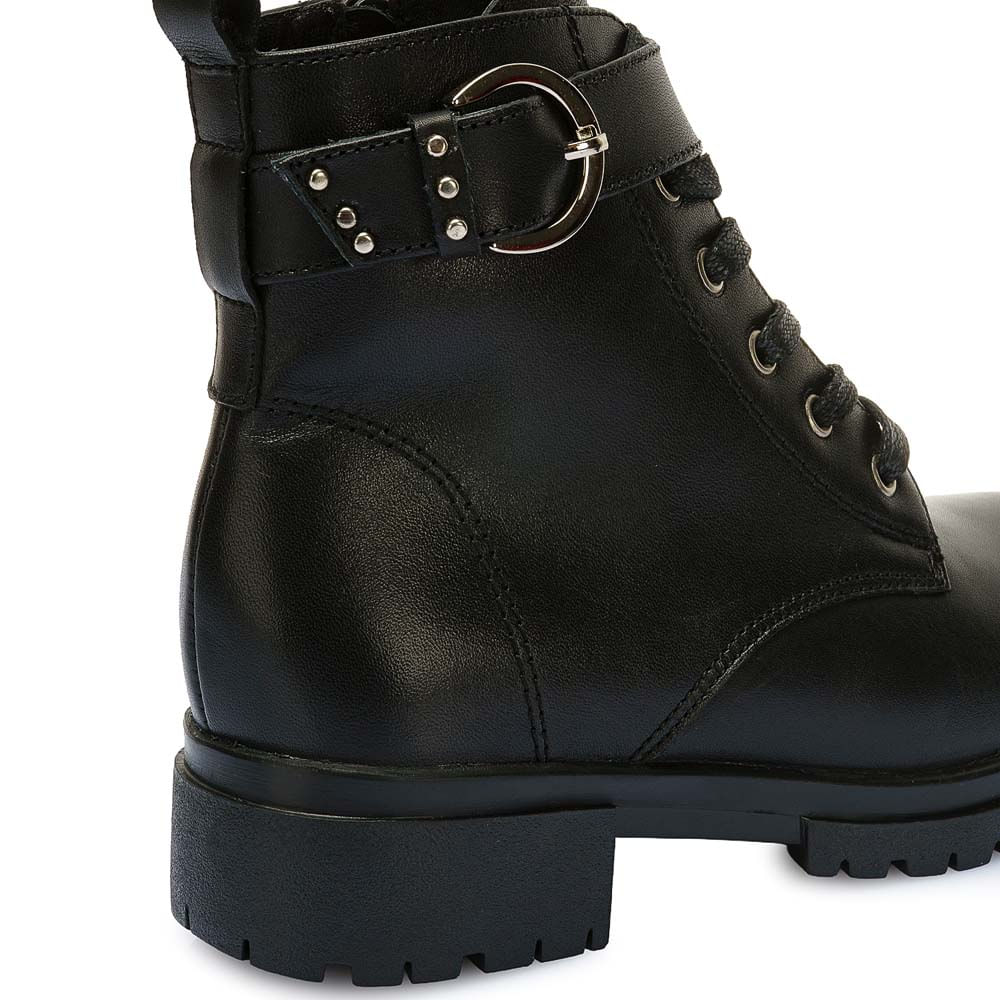 Botín Derby Casual YADIRA-2533 Negro Rabbit Cuero - Imagen 6