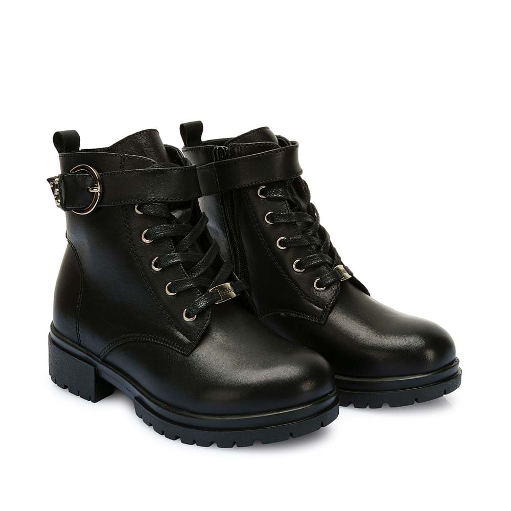 Botín Derby Casual YADIRA-2533 Negro Rabbit Cuero - Imagen 8