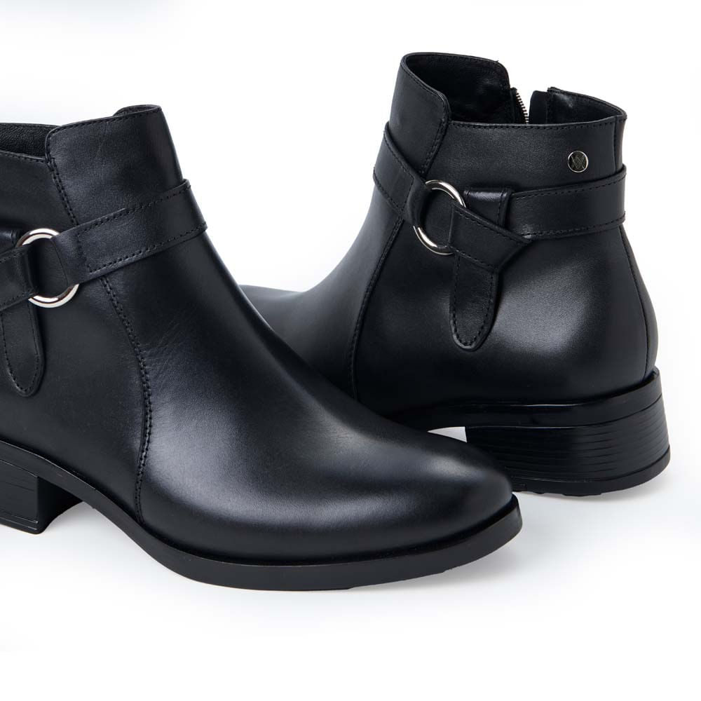 Botín Jodhpur Casual FER-2537 Negro Viale Cuero - Imagen 7