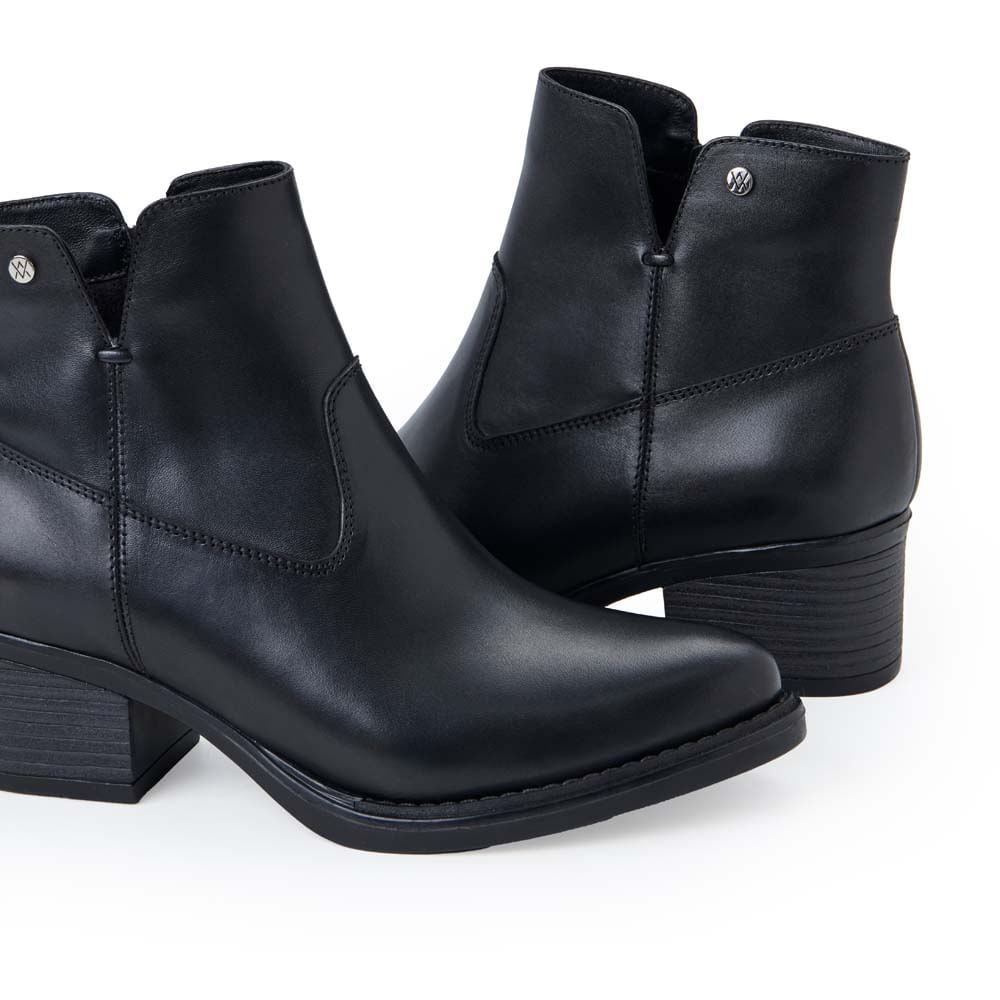 Botín Texana Casual FER-2535 Negro Viale Cuero - Imagen 3