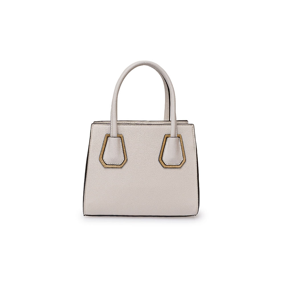 Cartera Briganti Satchel BRI-CM2604 Blanco/Dorado - Imagen 2
