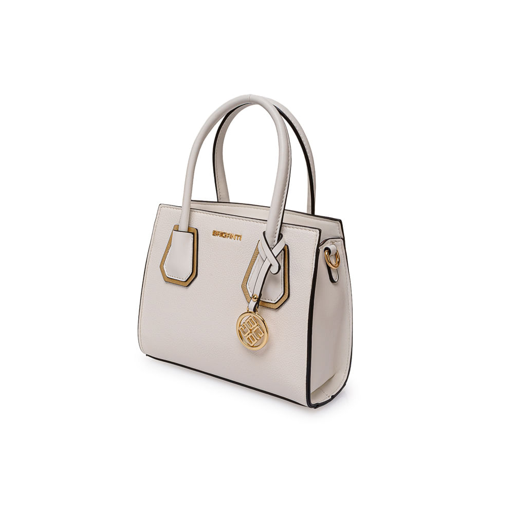 Cartera Briganti Satchel BRI-CM2604 Blanco/Dorado - Imagen 4