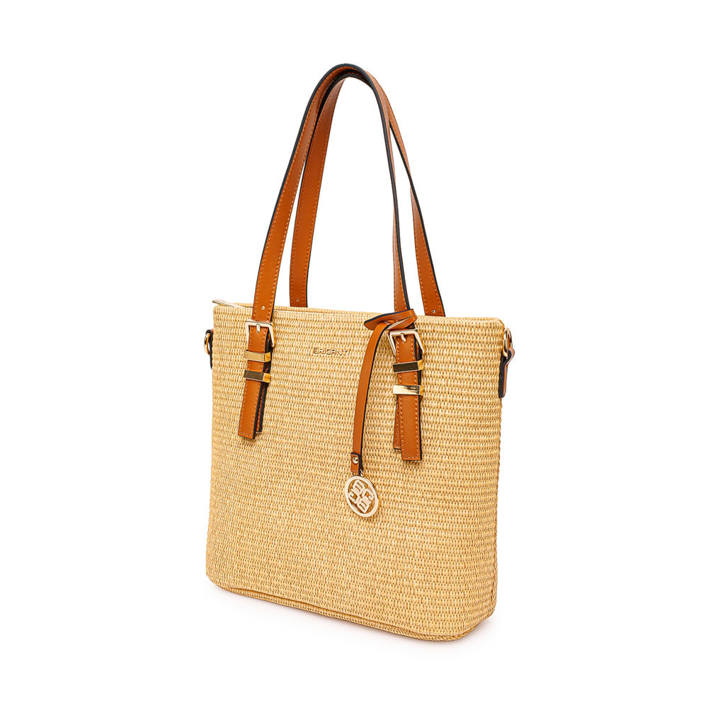 Cartera Briganti Satchel BRI-CM2607 Rafia/Natural - Imagen 4