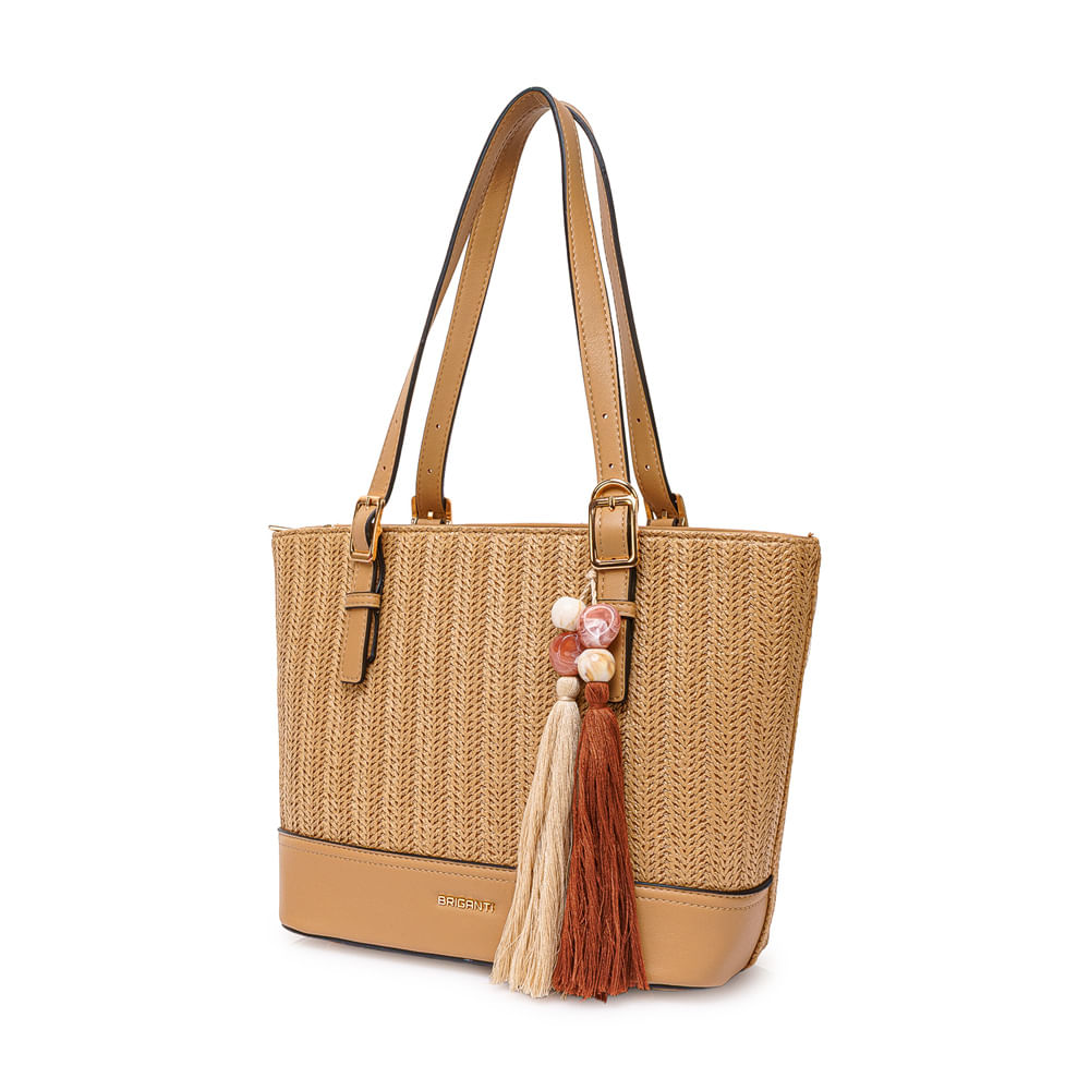 Cartera Briganti Satchel BRI-CS2604 Yute/Natural - Imagen 4