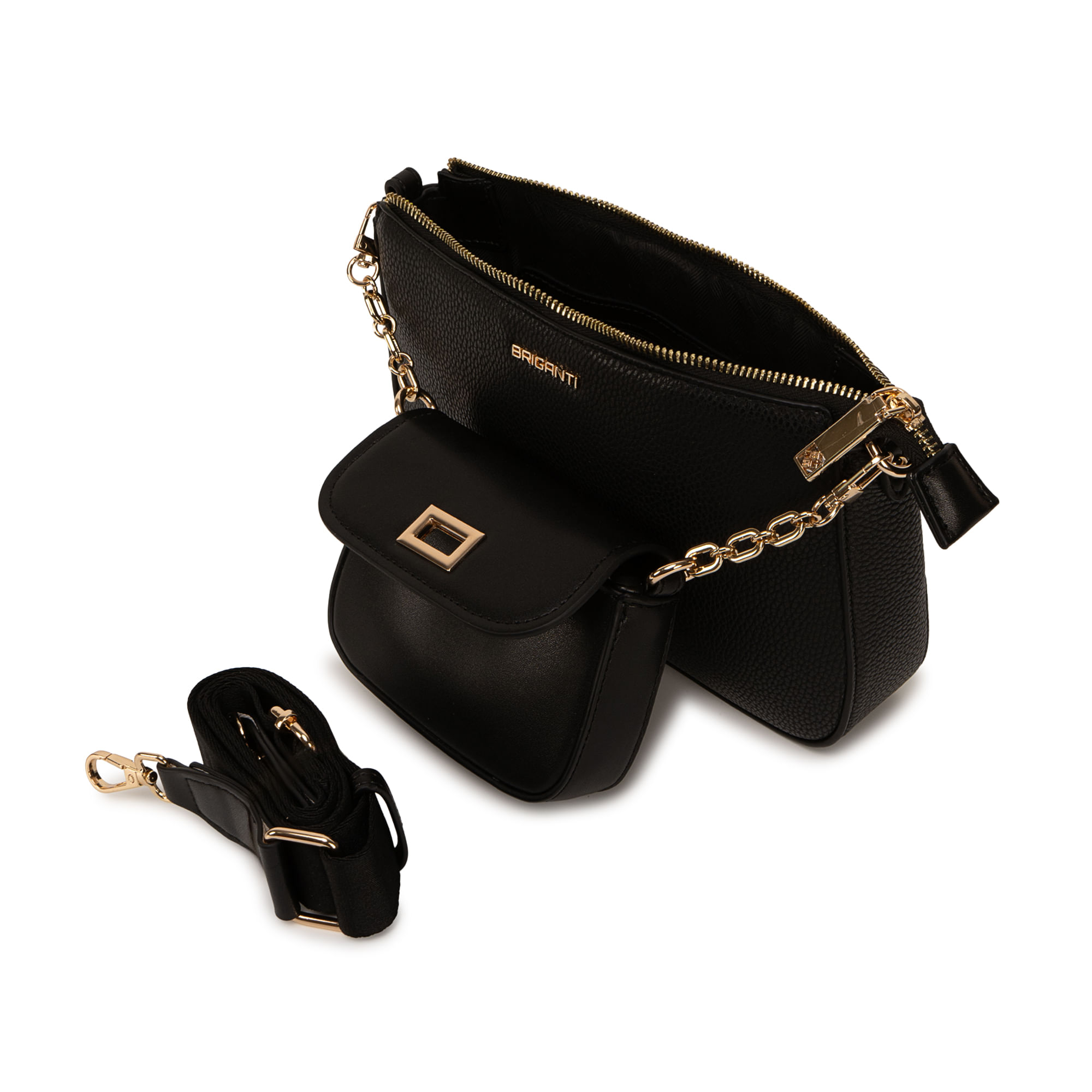 Morral Briganti Crossbody BRI-MO2608 Negro - Imagen 3