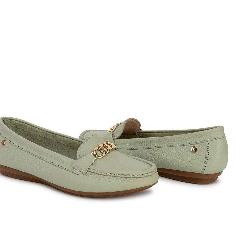 Zapato Mocasín Casual CORE-2504 Verde/Menth Viale Cuero - Imagen 4