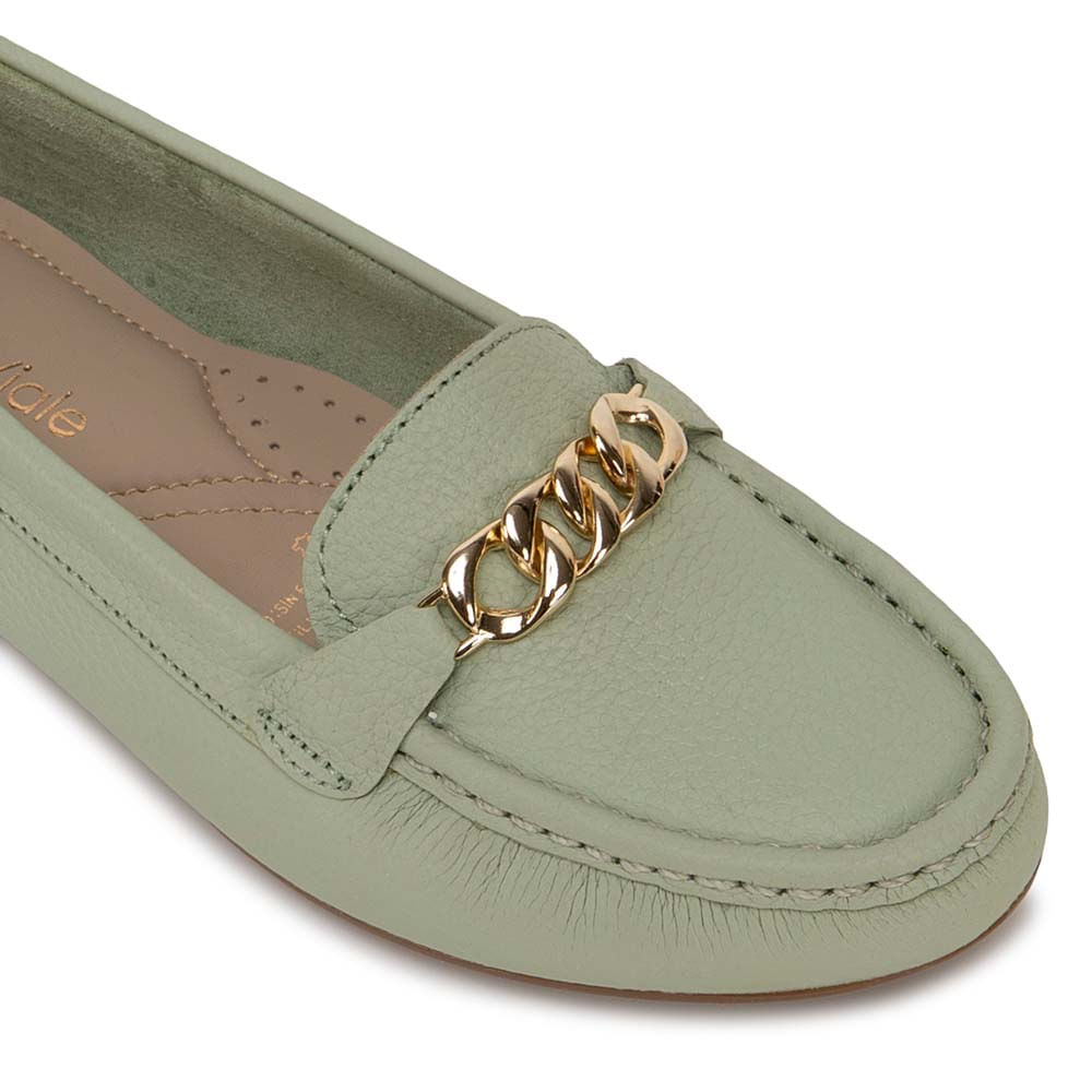 Zapato Mocasín Casual CORE-2504 Verde/Menth Viale Cuero - Imagen 6