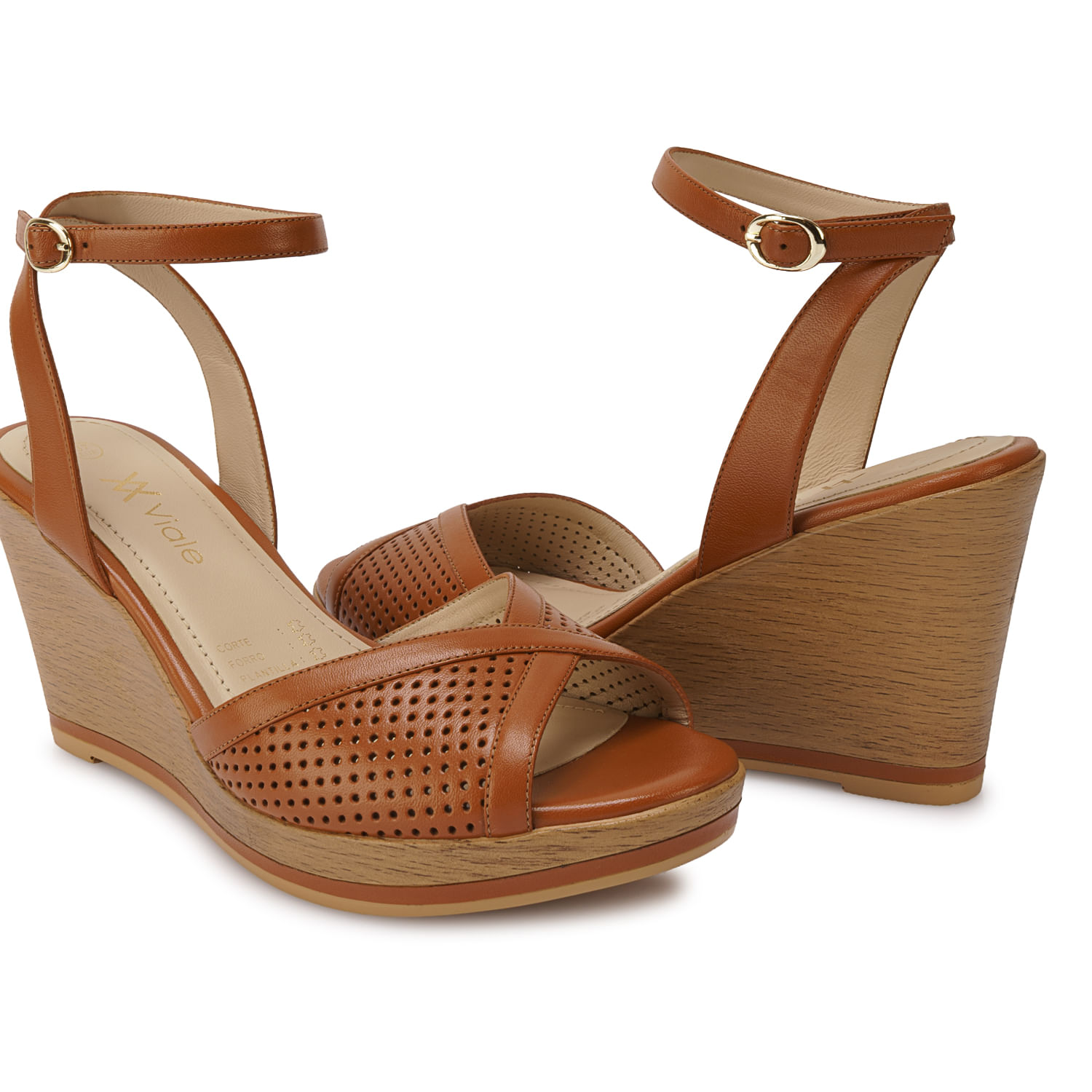 Sandalia D'orsay Casual DAYA-2603 Natural Viale Cuero - Imagen 2
