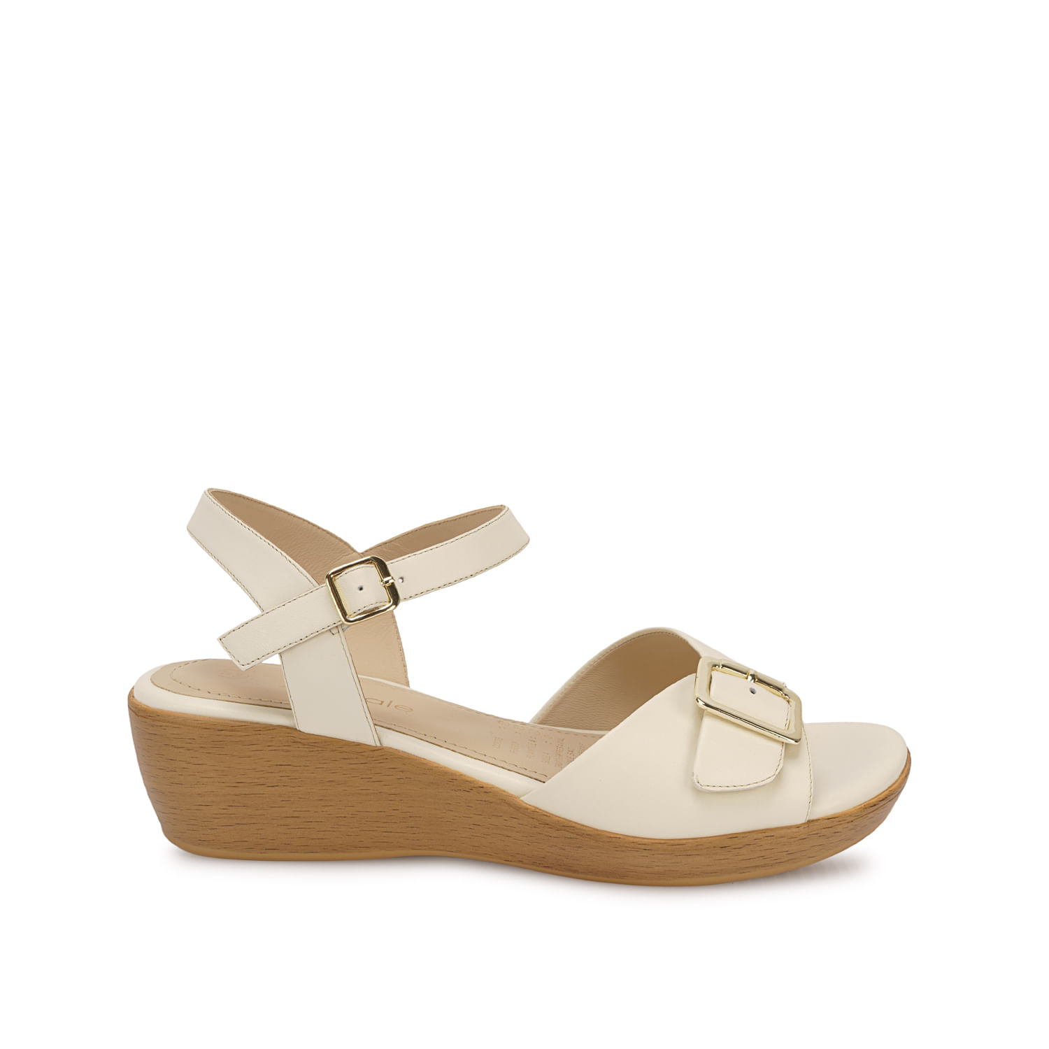 Sandalia D'orsay Casual DAYA-2608 Hueso Viale Cuero