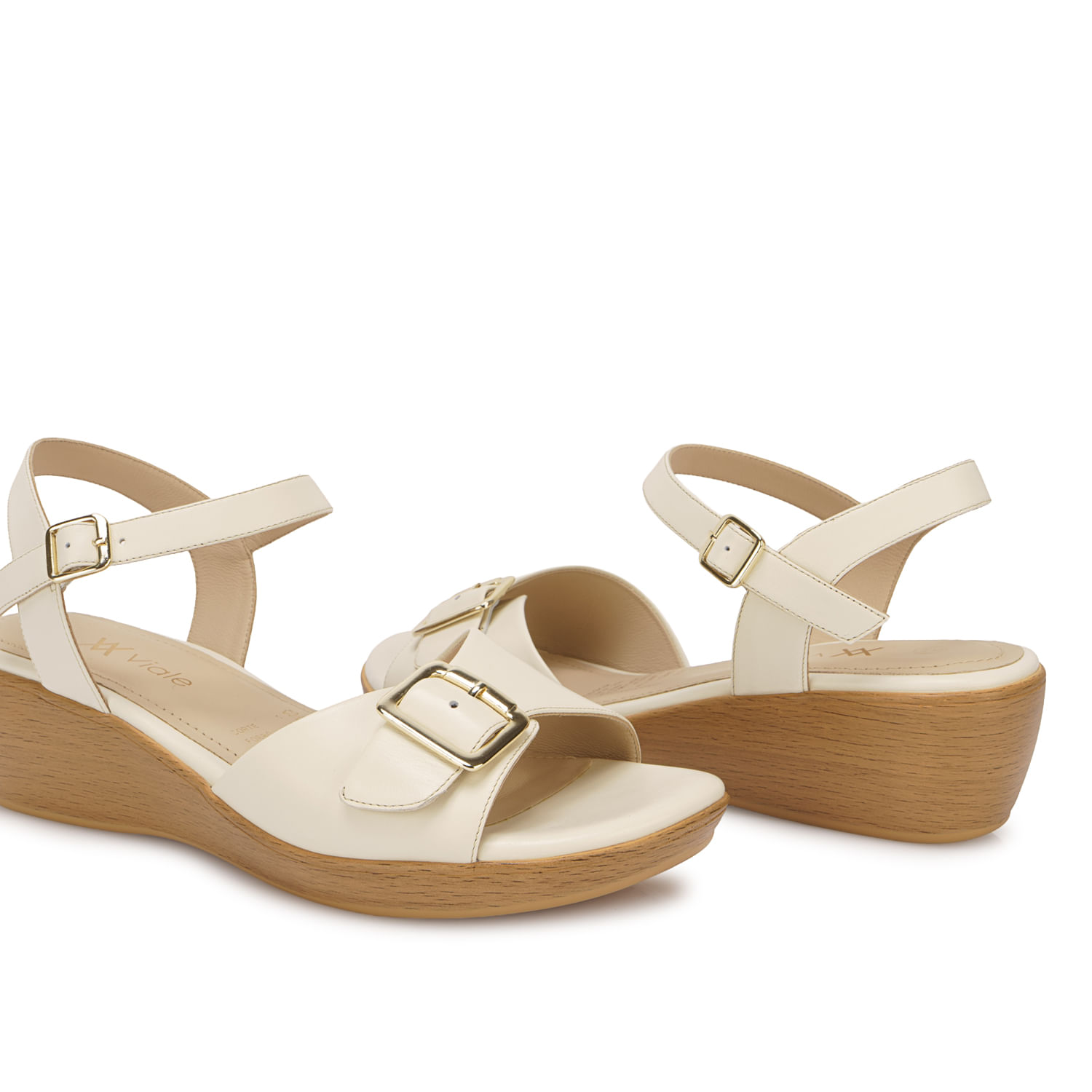 Sandalia D'orsay Casual DAYA-2608 Hueso Viale Cuero - Imagen 2