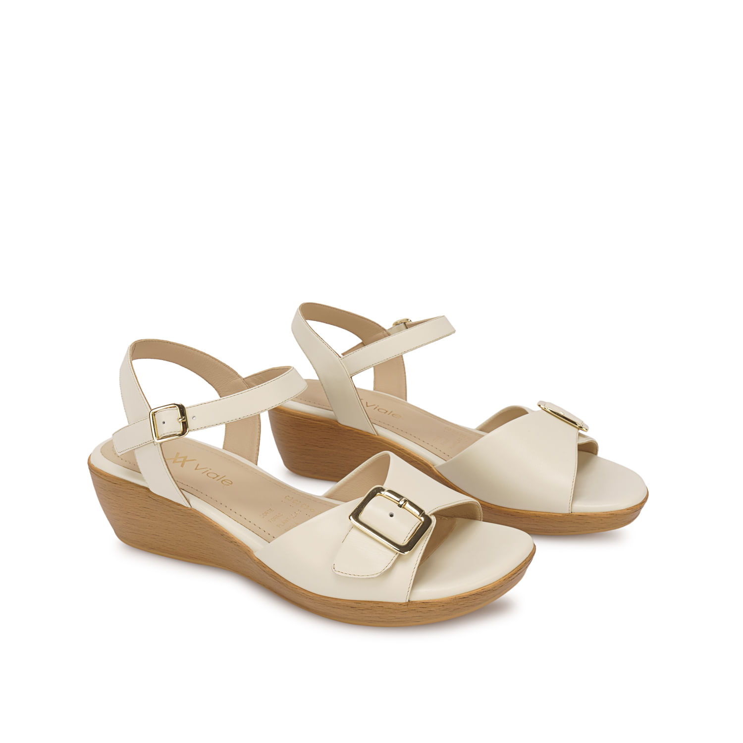 Sandalia D'orsay Casual DAYA-2608 Hueso Viale Cuero - Imagen 4