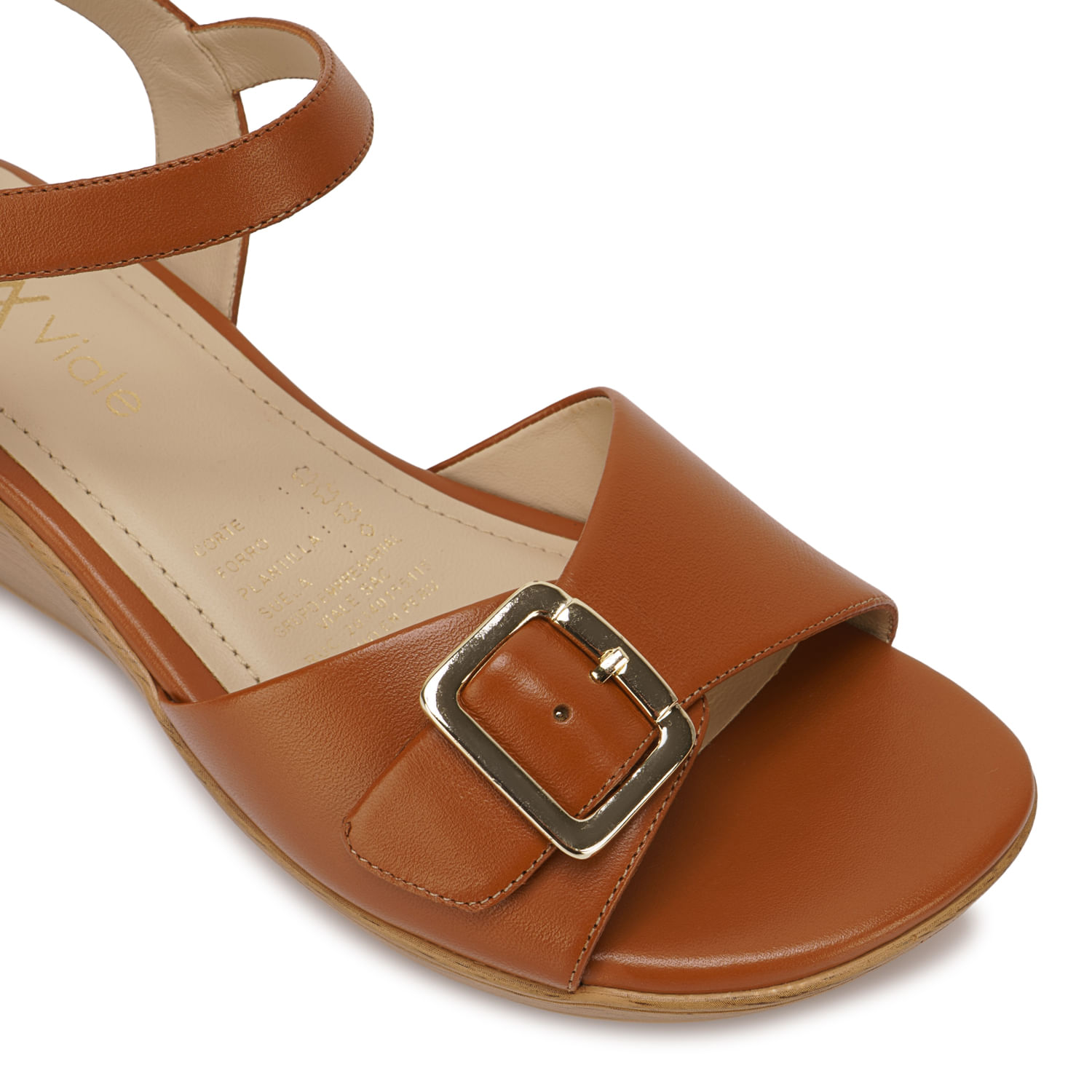 Sandalia D'orsay Casual DAYA-2608 Natural Viale Cuero - Imagen 3