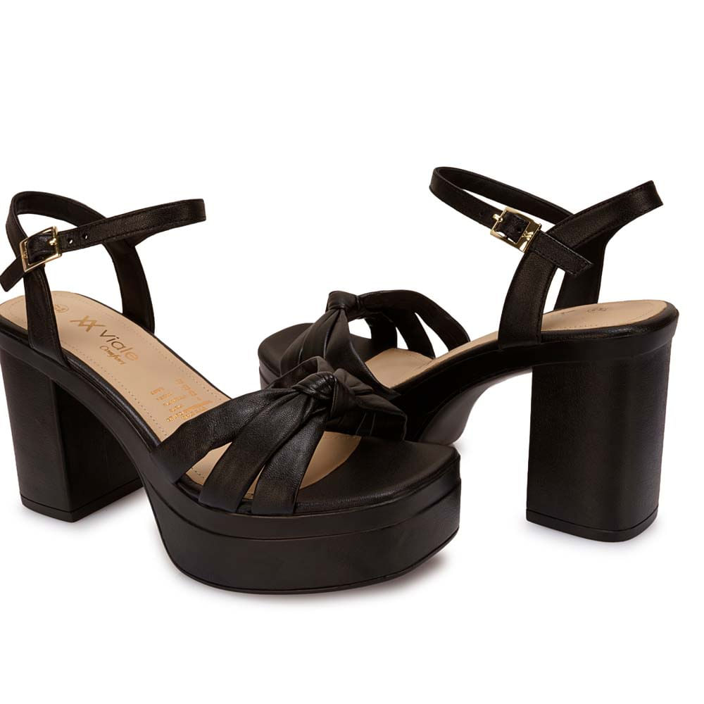 Sandalia D'orsay Casual ECO-2601 Negro Viale Cuero - Imagen 3