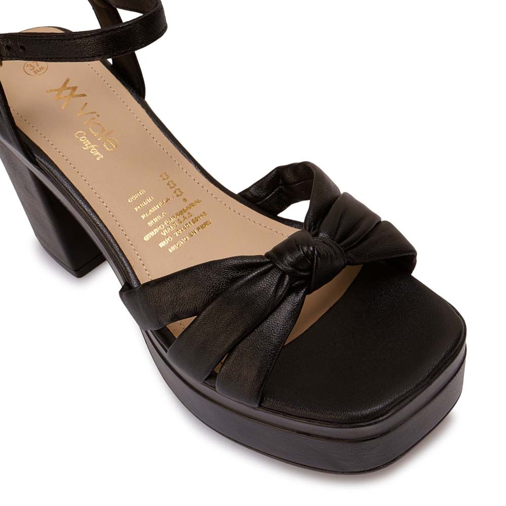 Sandalia D'orsay Casual ECO-2601 Negro Viale Cuero - Imagen 2