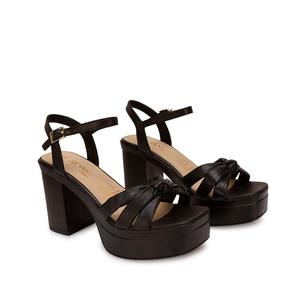 Sandalia D'orsay Casual ECO-2601 Negro Viale Cuero - Imagen 4