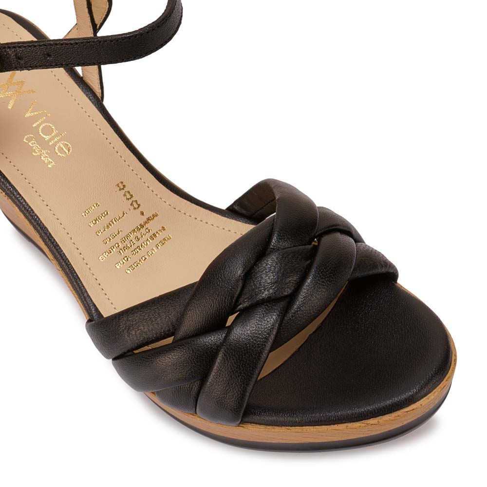 Sandalia D'orsay Casual ECO-2603 Negro Viale Cuero - Imagen 2