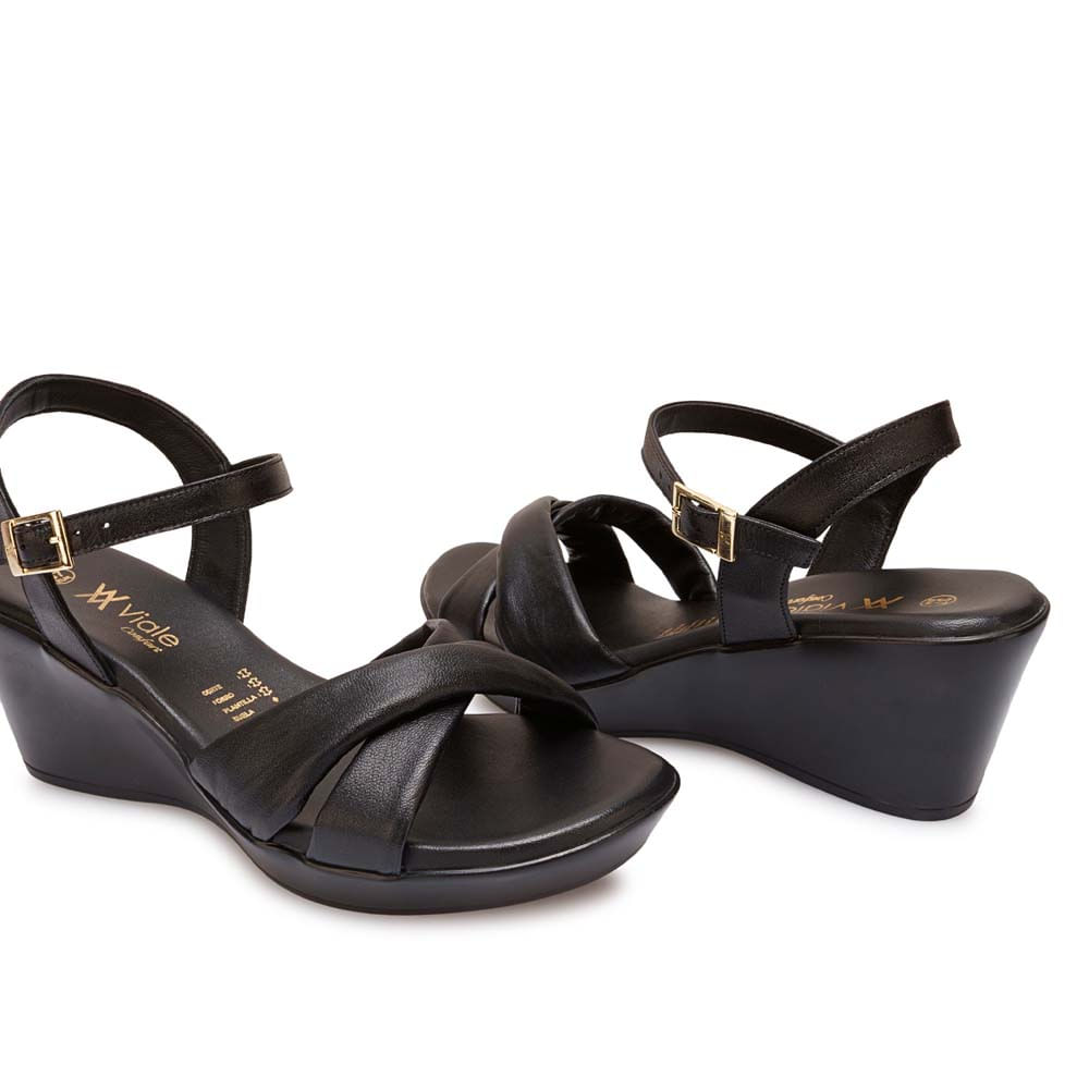 Sandalia D'orsay Casual ECO-2604 Negro Viale Cuero - Imagen 3