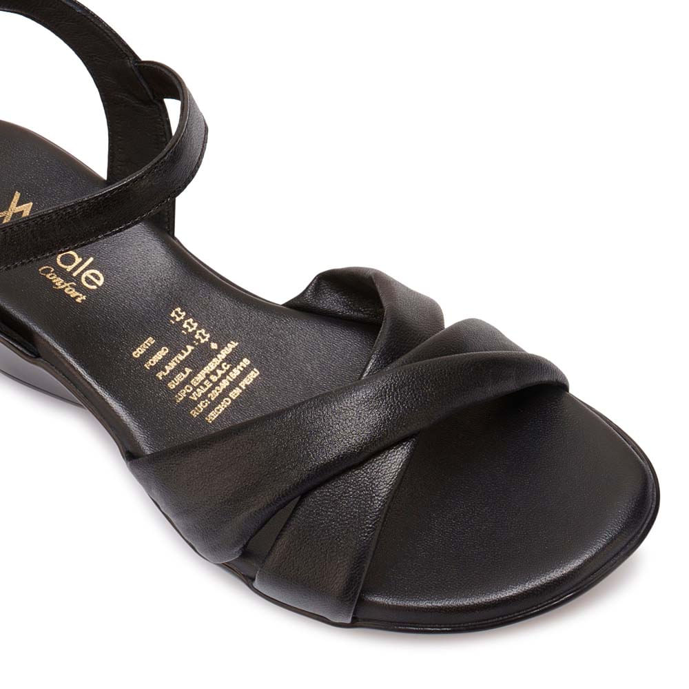 Sandalia D'orsay Casual ECO-2604 Negro Viale Cuero - Imagen 2