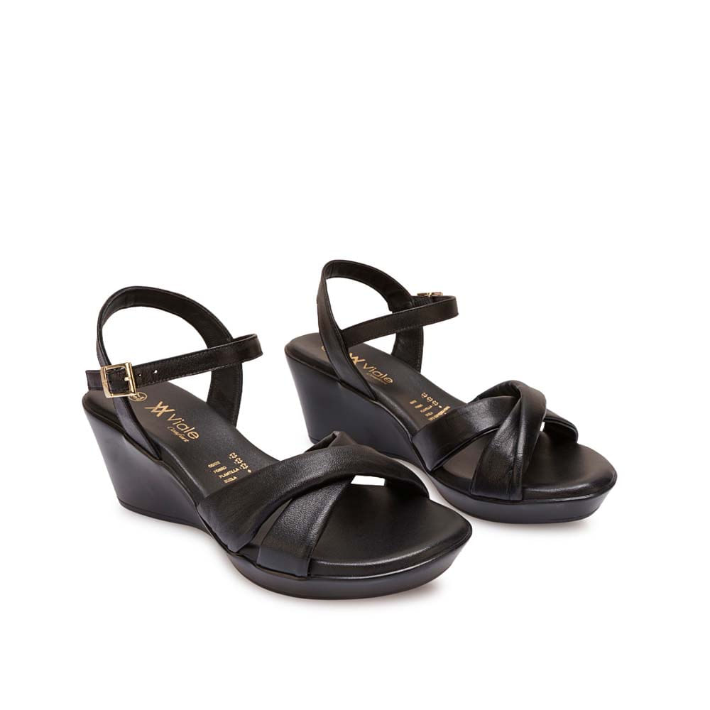 Sandalia D'orsay Casual ECO-2604 Negro Viale Cuero - Imagen 4