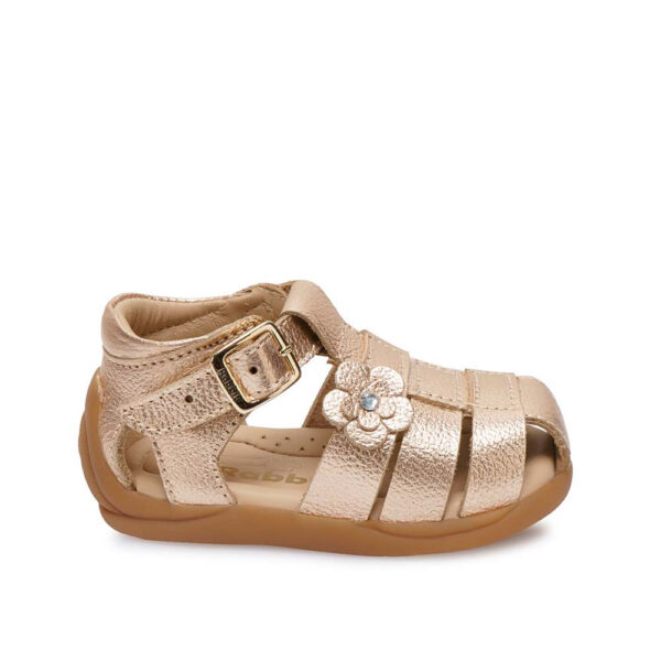 Sandalia Franciscana Casual JEFER-2607 Dorado Rabbit Cuero