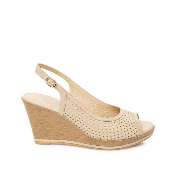 Sandalia Peep Toe Casual LINDA-2602 Pele Viale Cuero
