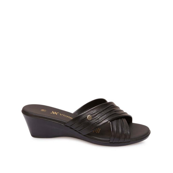 Sandalia Slide Casual LINDA-2603 Negro Viale Cuero