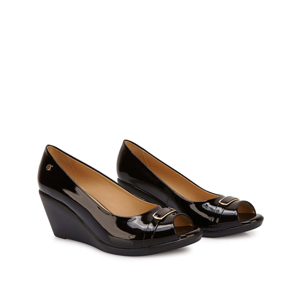 Zapato Peep Toe Casual LINDA-2606 Negro Viale Cuero - Imagen 8
