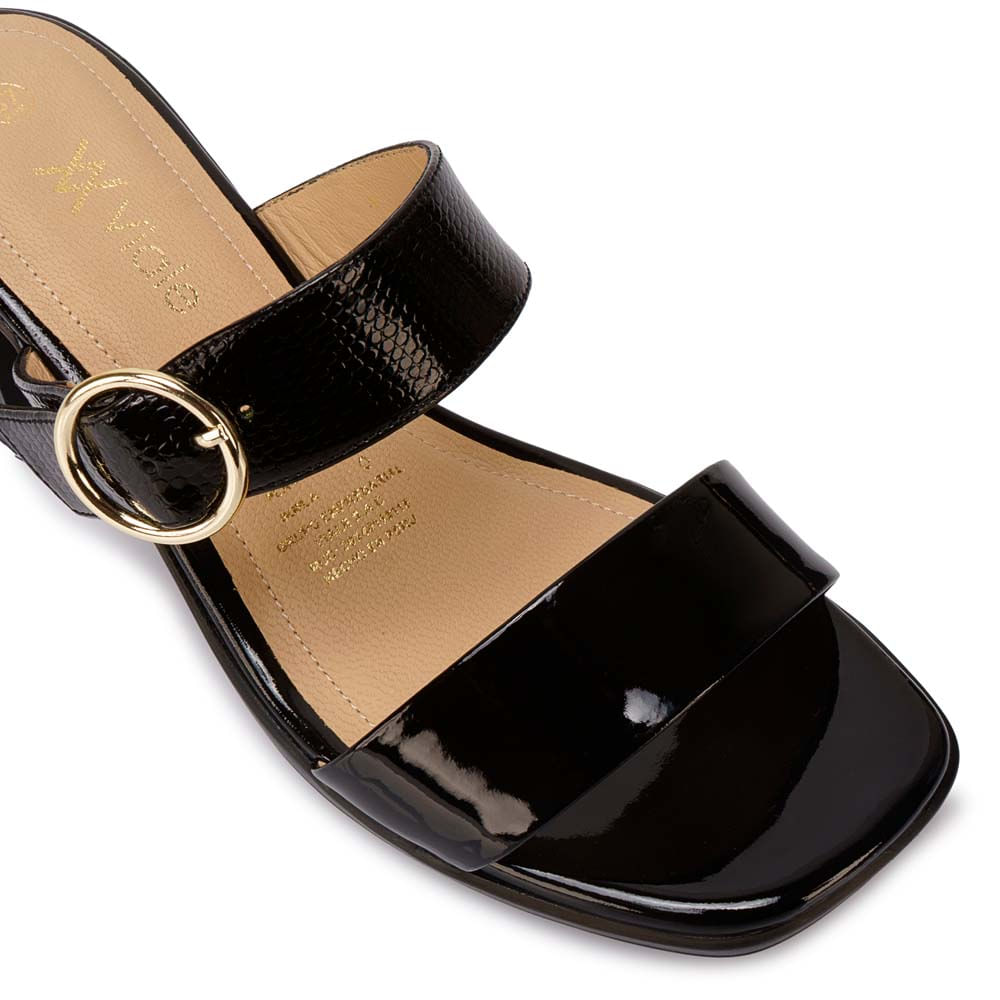 Sandalia Strap Casual LINDA-2607 Negro Viale Cuero - Imagen 2